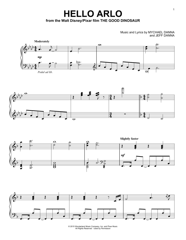 Mychael & Jeff Danna Hello Arlo Musik Noten - Piano Solo - 163424-0