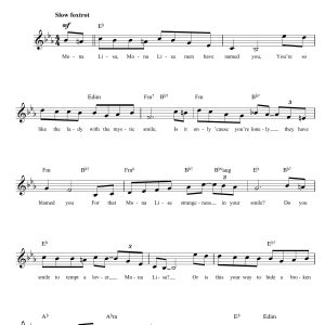 Nat King Cole Mona Lisa Musik Noten - Piano Chords/Lyrics - 109515-0