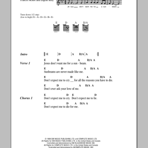 Nirvana Jesus Doesn't Want Me For A Sunbeam Musik Noten - Ukulele - 120011-0