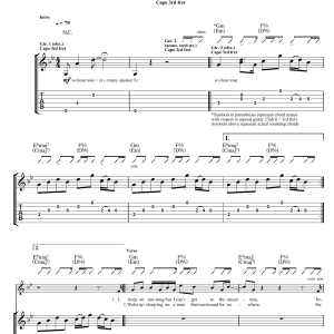 Noel Gallagher's High Flying Birds The Dying Of The Light Musik Noten - Guitar Tab - 120907-0