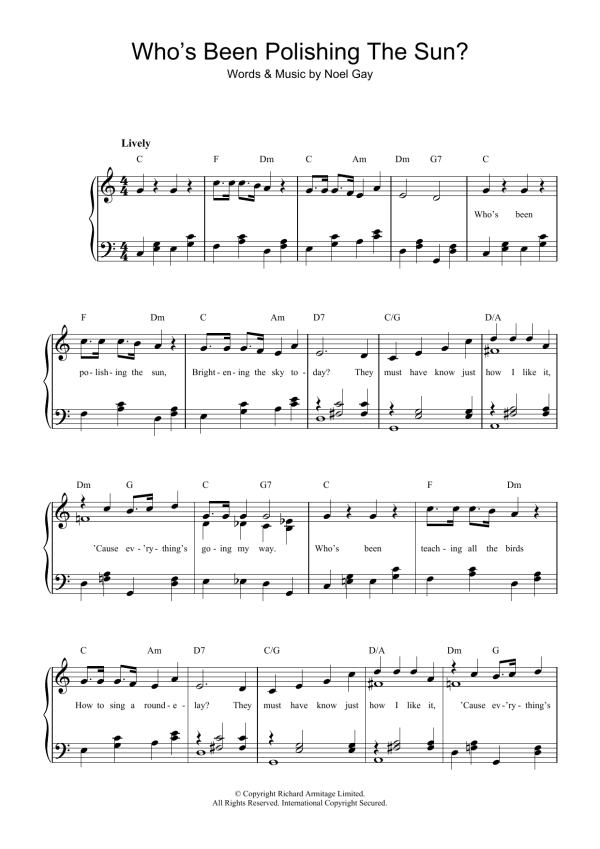 Noel Gay Who's Been Polishing The Sun Musik Noten - Beginner Piano - 117830-0