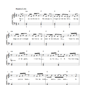 Olly Murs This Song Is About You Musik Noten - Easy Piano - 117001-0