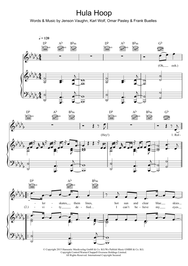 Omi Hula Hoop Musik Noten - Piano, Vocal & Guitar Chords - 122155-0