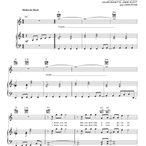 One Direction Clouds Musik Noten - Piano, Vocal & Guitar Chords - 157536-0