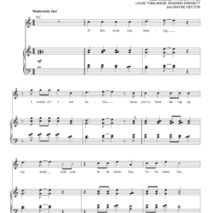 One Direction Little White Lies Musik Noten - Piano, Vocal & Guitar Chords - 155418-0