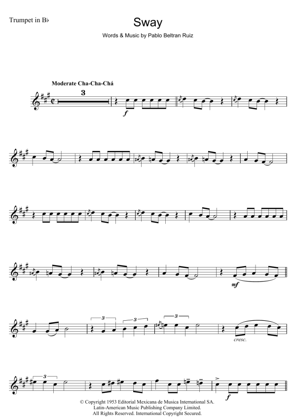 Pablo Beltran Ruiz Sway (Quien Sera) Musik Noten - Guitar Chords/Lyrics - 118123-0