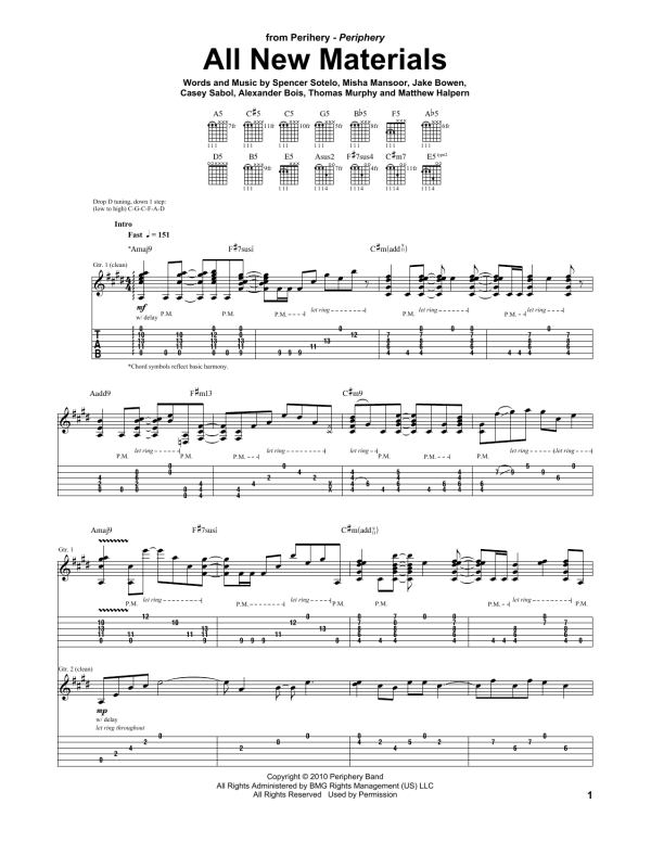 Periphery All New Materials Musik Noten - Guitar Tab - 160922-0