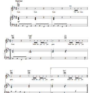 Pharrell Williams Gush Musik Noten - Piano, Vocal & Guitar Chords - 154954-0