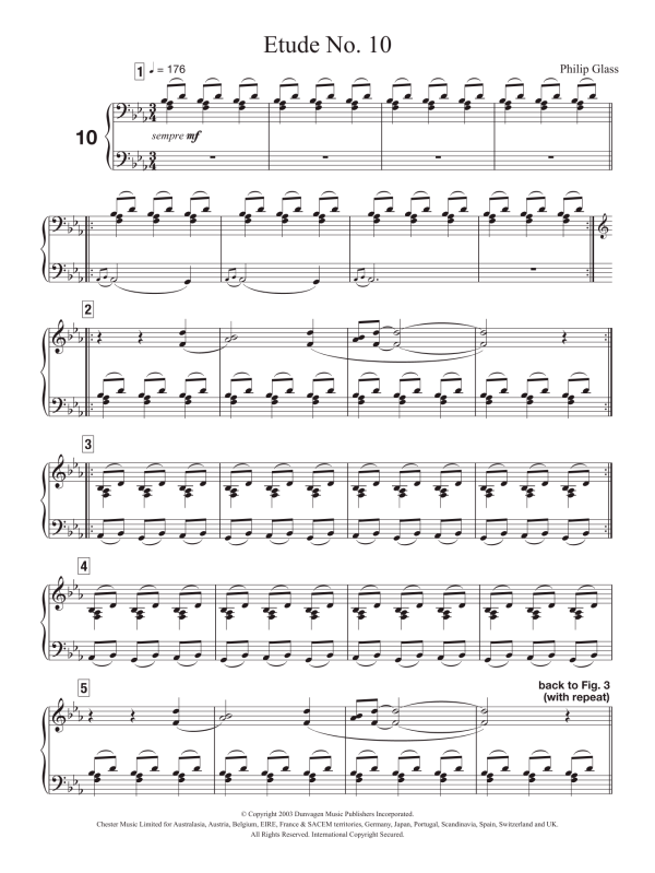 Philip Glass Etude No. 10 Musik Noten - Piano Solo - 121170-0