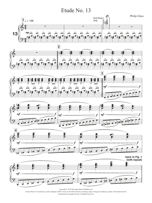 Philip Glass Etude No. 13 Musik Noten - Piano Solo - 119811-0
