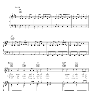 Prefab Sprout Farmyard Cat Musik Noten - Piano, Vocal & Guitar Chords - 123997-0
