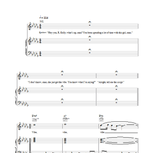 R Kelly She's Got That Vibe Musik Noten - Piano, Vocal & Guitar Chords - 111223-0