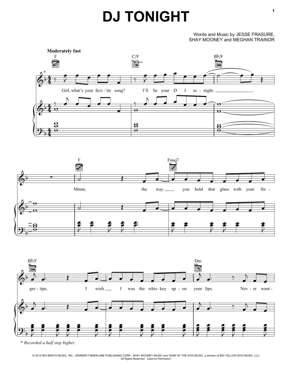 Rascal Flatts DJ Tonight Musik Noten - Piano, Vocal & Guitar Chords - 155643-0