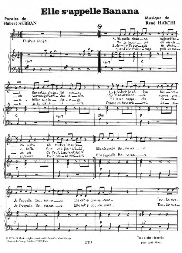 Rene Hatchy Elle S'appelle Banana Musik Noten - Piano & Vocal - 119686-0