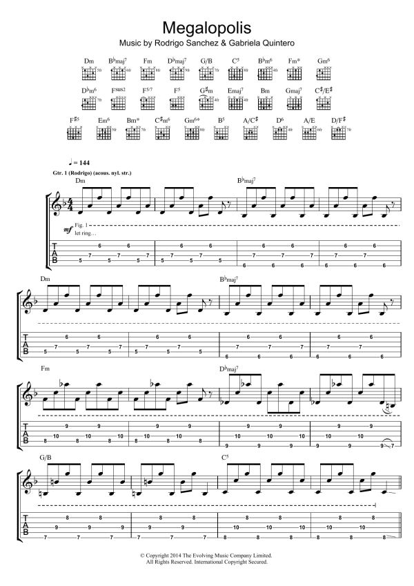 Rodrigo y Gabriela Megalopolis Musik Noten - Guitar Tab - 119226-0