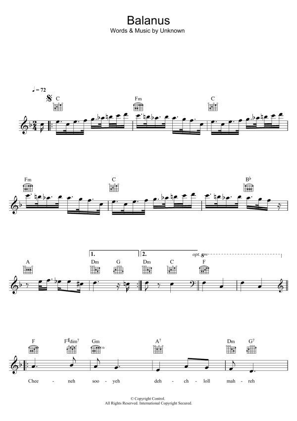 Romica Puceanu Balanus Musik Noten - Lead Sheet / Fake Book - 122656-0