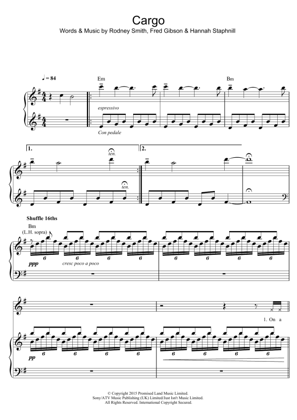 Roots Manuva Cargo Musik Noten - Piano & Vocal - 123312-0