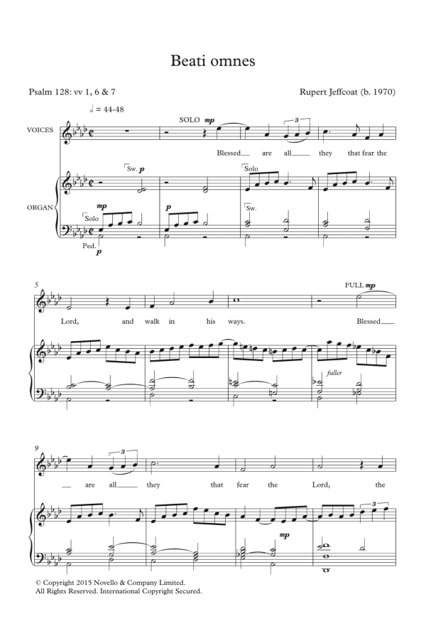 Rupert Jeffcoat Beati Omnes Musik Noten - Piano, Vocal & Guitar Chords - 122006-0