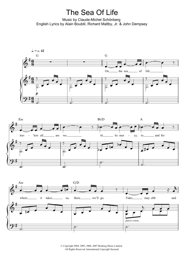 Russell Watson The Sea Of Life (from The Pirate Queen) Musik Noten - Piano & Vocal - 117466-0