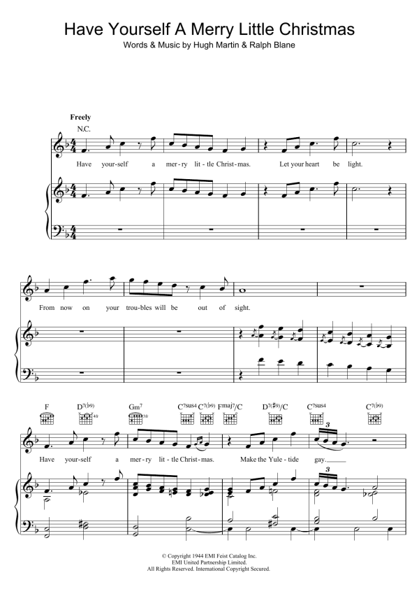 Sam Smith Have Yourself A Merry Little Christmas Musik Noten - Piano, Vocal & Guitar Chords - 120245-0