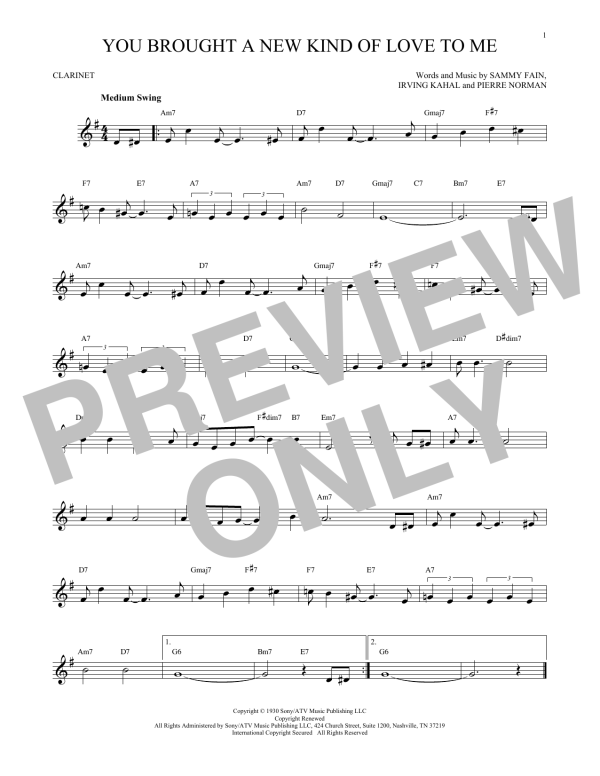 Sammy Fain You Brought A New Kind Of Love To Me Musik Noten - Very Easy Piano - 179166-0