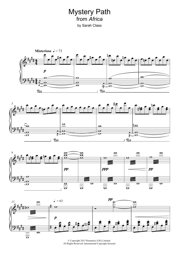 Sarah Class Mystery Path Musik Noten - Piano Solo - 119180-0