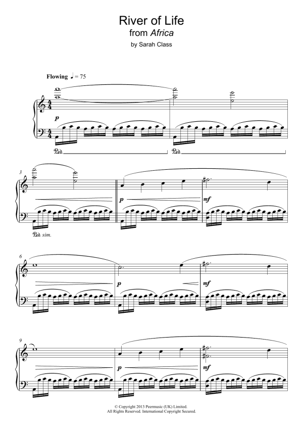 Sarah Class River Of Life Musik Noten - Piano Solo - 119179-0