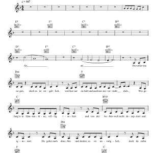Silbermond Meer Sein Musik Noten - Lead Sheet / Fake Book - 123991-0