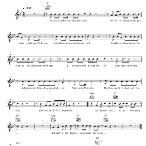 Silbermond Nicht Mein Problem Musik Noten - Lead Sheet / Fake Book - 123992-0