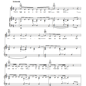 Skylar Grey Tower (Don't Look Down) Musik Noten - Piano, Vocal & Guitar Chords - 150920-0