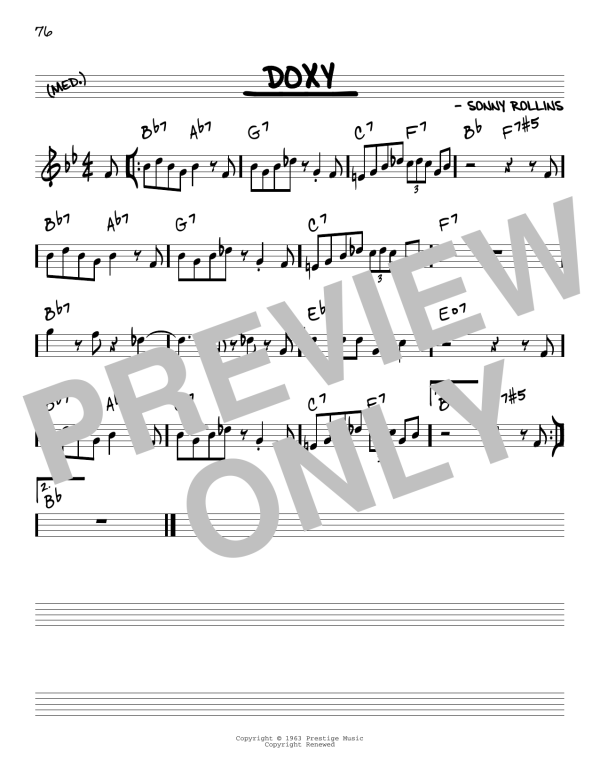 Sonny Rollins Doxy Musik Noten - Piano Solo - 152588-0