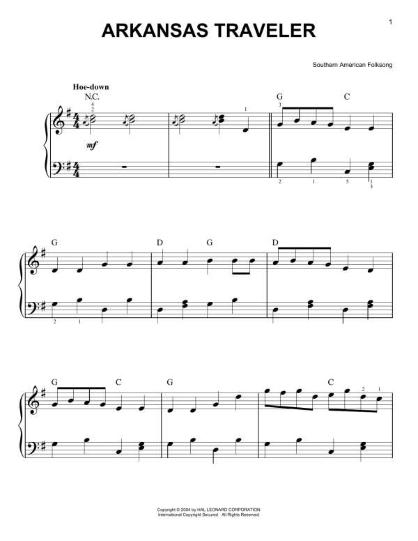 Southern American Folksong Arkansas Traveler Musik Noten - Banjo Tab - 178278-0
