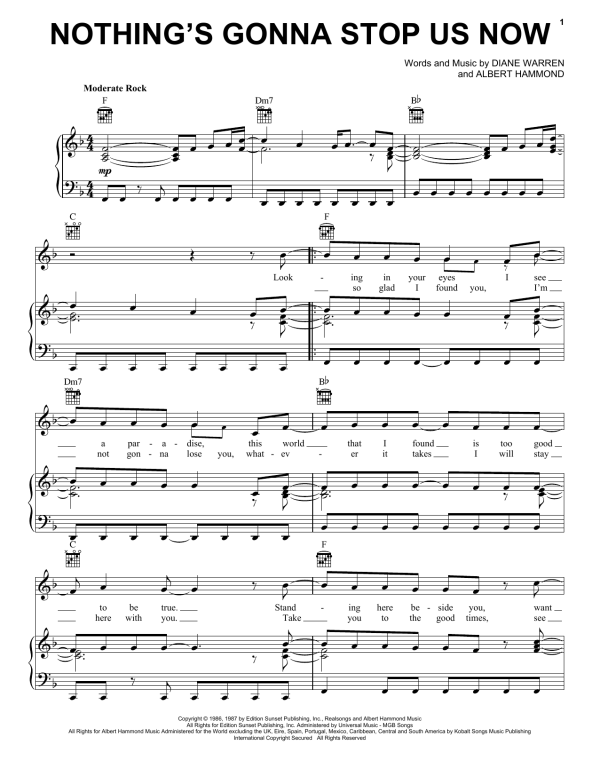 Starship Nothing's Gonna Stop Us Now Musik Noten - Ukulele - 151869-0
