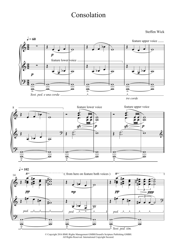 Steffen Wick Consolation Musik Noten - Piano Solo - 123482-0