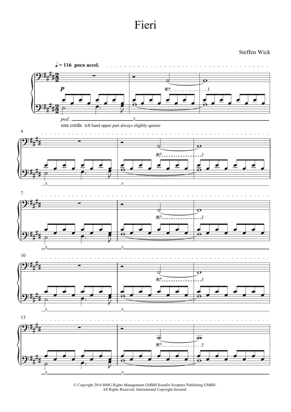 Steffen Wick Fieri Musik Noten - Piano Solo - 123481-0