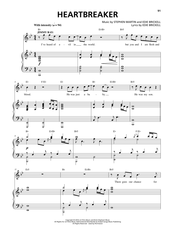 Stephen Martin & Edie Brickell Heartbreaker Musik Noten - Piano & Vocal - 174857-0