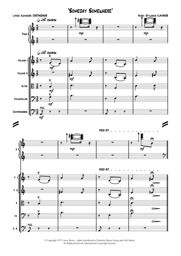Stylianos Vlavianos Someday Somewhere Musik Noten - Piano & Vocal - 116891-0
