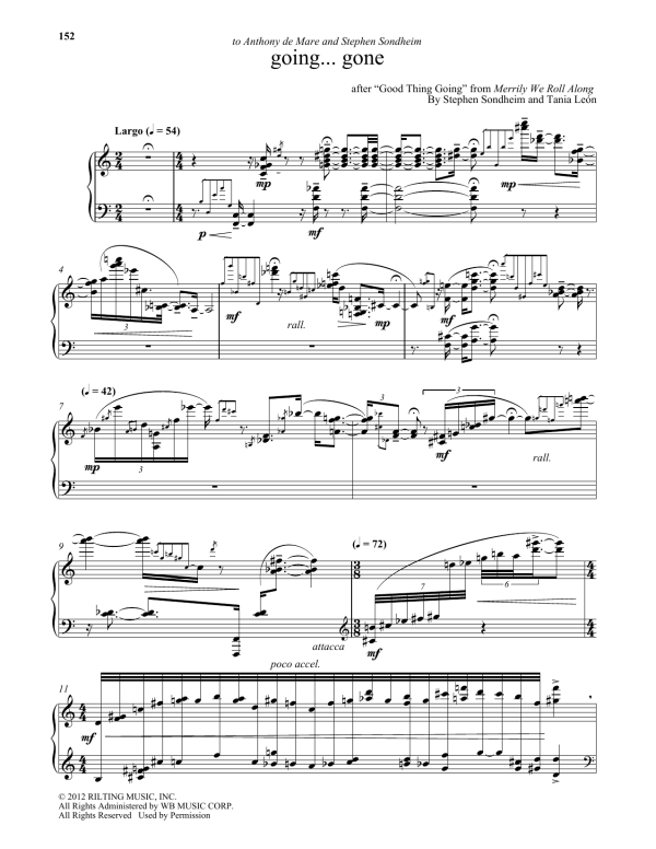 Tania Leon Going...Gone Musik Noten - Piano Solo - 179212-0