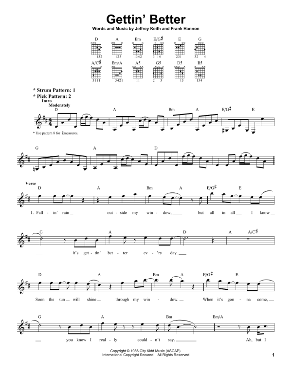 Tesla Gettin' Better Musik Noten - Easy Guitar - 158176-0