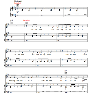 The Cars Moving In Stereo Musik Noten - Piano, Vocal & Guitar Chords - 110391-0