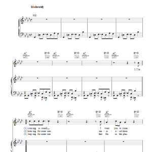 The Cars Running To You Musik Noten - Piano, Vocal & Guitar Chords - 110394-0