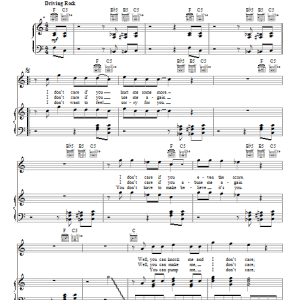The Cars You're All I've Got Tonight Musik Noten - Piano, Vocal & Guitar Chords - 110409-0