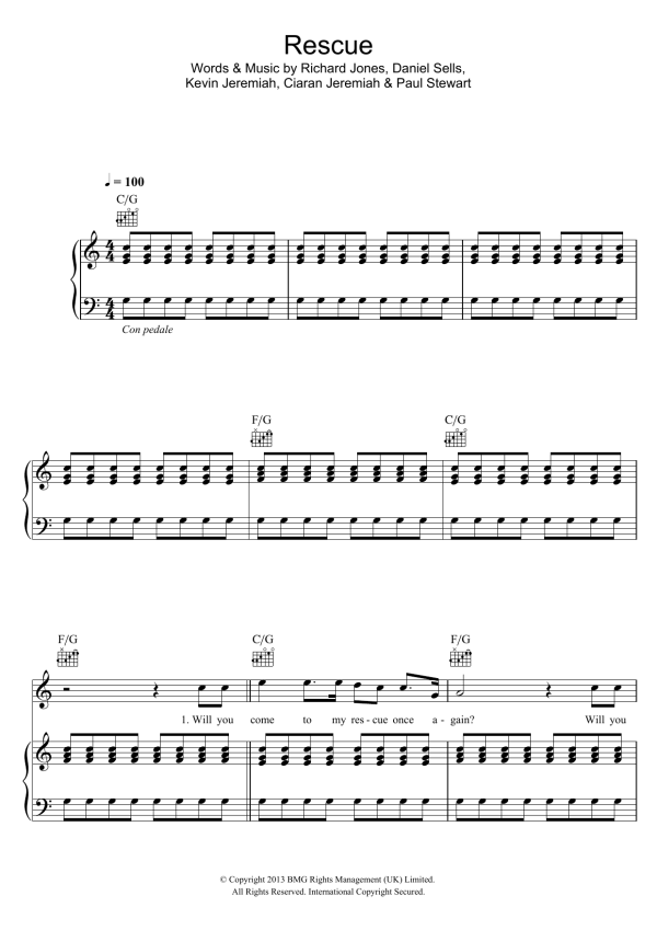 The Feeling Rescue Musik Noten - Piano, Vocal & Guitar Chords - 117081-0