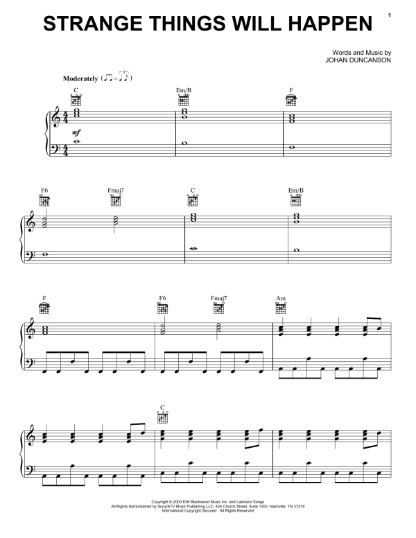 The Radio Dept. Strange Things Will Happen Musik Noten - Piano, Vocal & Guitar Chords - 155401-0