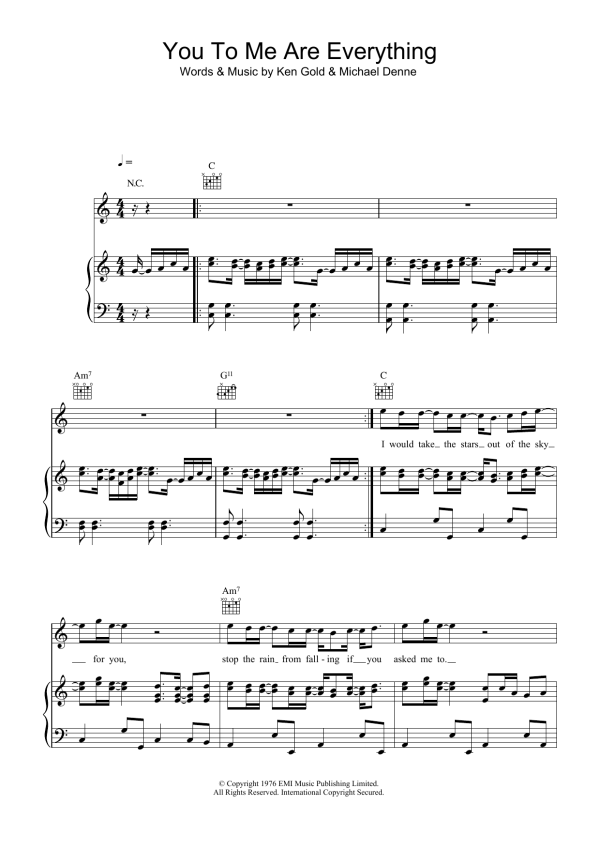 The Real Thing You To Me Are Everything Musik Noten - Guitar Chords/Lyrics - 116808-0