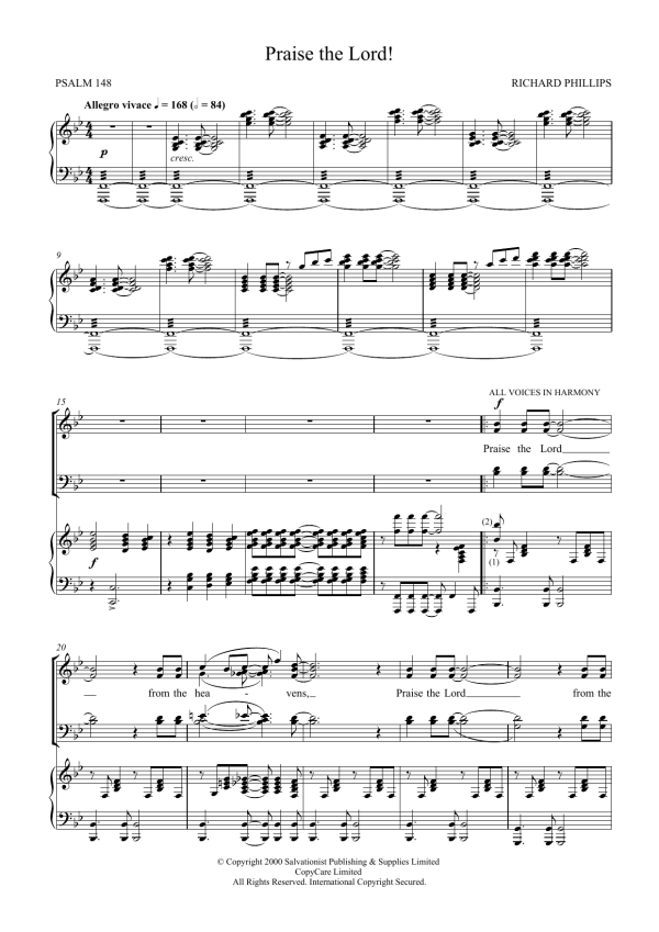 The Salvation Army Praise The Lord Musik Noten - SATB Choir - 124014-0