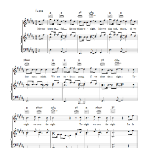 The Wanted We Own The Night Musik Noten - Piano, Vocal & Guitar Chords - 116782-0