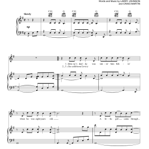 Tim McGraw Don't Take The Girl Musik Noten - Piano, Vocal & Guitar Chords - 156705-0