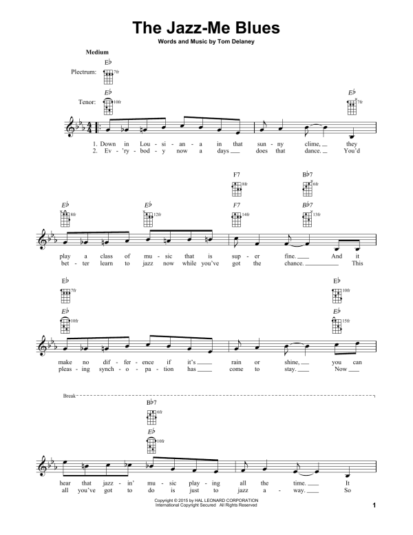 Tom Delaney The Jazz-Me Blues Musik Noten - Banjo Tab - 178566-0