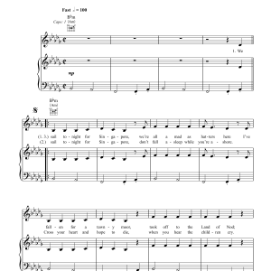 Tom Waits Singapore Musik Noten - Piano, Vocal & Guitar Chords - 110272-0